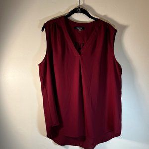 Nine West Women Burgundy Sleeveless Blouse
